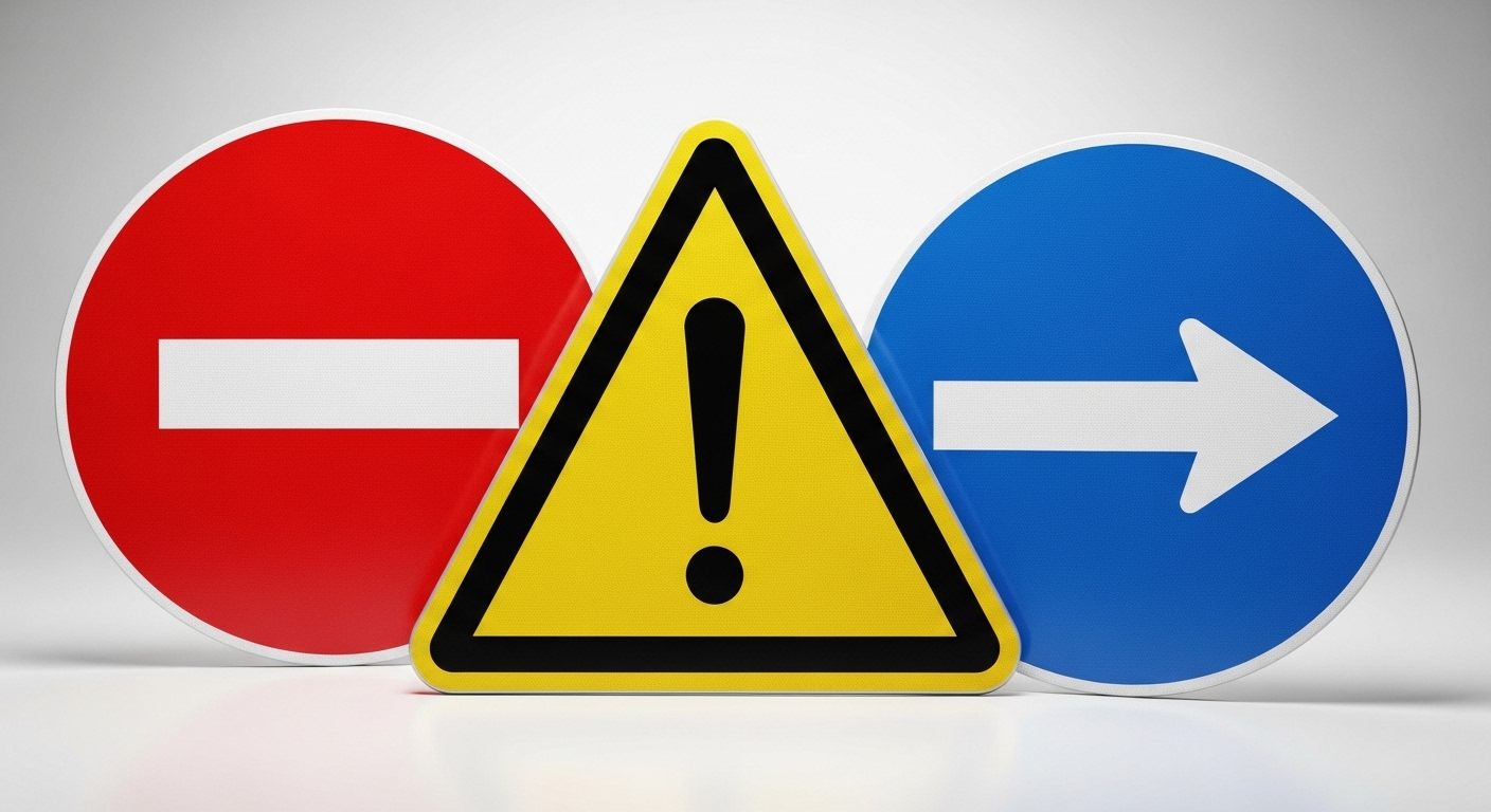 Các biển báo giao thông đa dạng, rõ nét (biển cấm, nguy hiểm, hiệu lệnh) được sắp xếp khoa học, minh họa cho mẹo học lý thuyết lái xe ô tô hạng B hiệu quả.