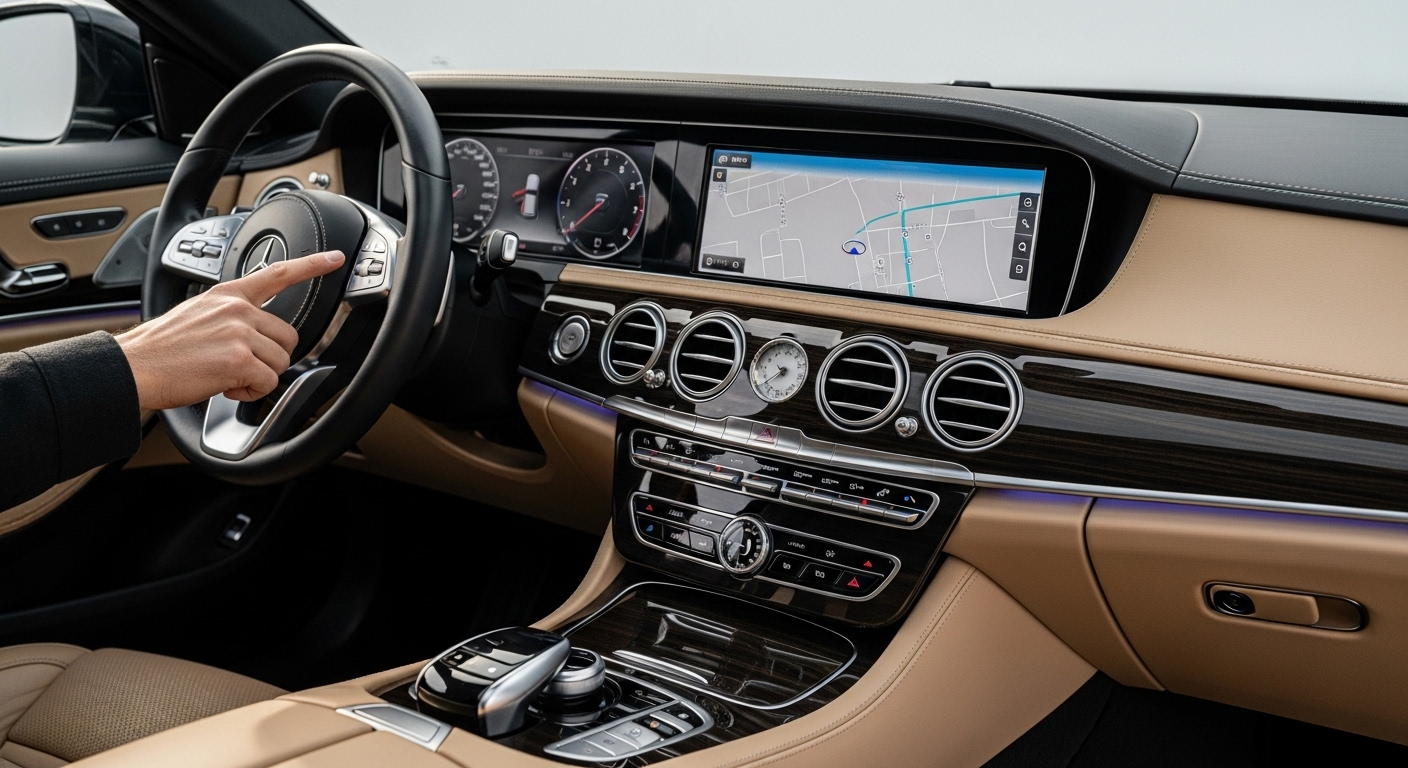 Nội thất xe ô tô cũ sạch đẹp, vô lăng, bảng điều khiển và tay người thao tác màn hình giải trí – tiêu chí quan trọng trong kinh nghiệm mua xe ô tô cũ. Nội thất xe ô tô cũ sạch đẹp, vô lăng, bảng điều khiển và tay người thao tác màn hình giải trí – tiêu chí quan trọng trong kinh nghiệm mua xe ô tô cũ.