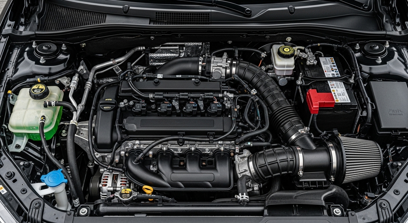 Khoang động cơ xe ô tô cũ sạch sẽ, bảo dưỡng tốt, với các chi tiết gọn gàng. Một điểm cộng lớn trong kinh nghiệm mua xe ô tô cũ. Khoang động cơ xe ô tô cũ sạch sẽ, bảo dưỡng tốt, với các chi tiết gọn gàng. Một điểm cộng lớn trong kinh nghiệm mua xe ô tô cũ.