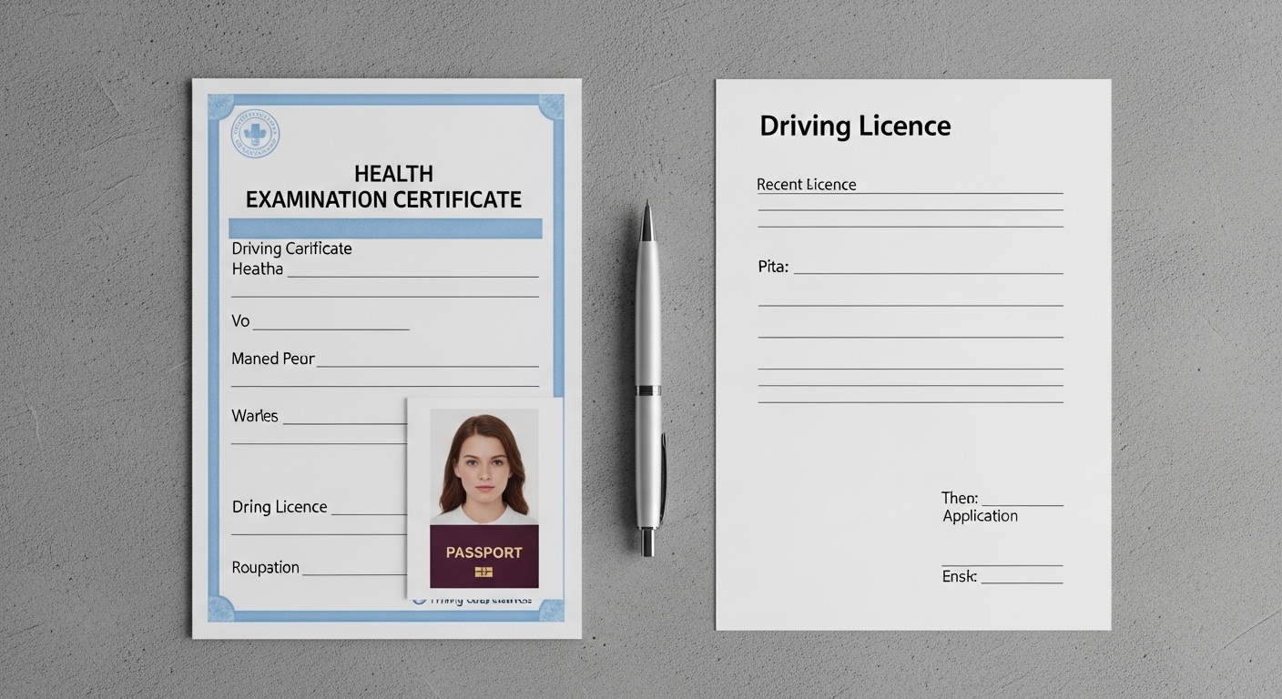 Hồ sơ đăng ký bằng lái xe A1 A2 (giấy khám sức khỏe, ảnh thẻ, mẫu đơn). Chuẩn bị đầy đủ để biết bằng lái xe A1 A2 chạy được xe gì.