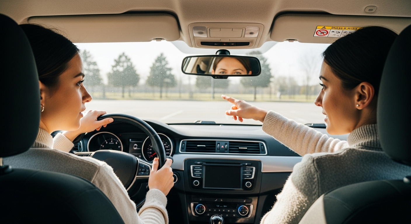 Giáo viên tận tâm hướng dẫn học viên trong xe ô tô số tự động, minh họa buổi học bổ túc tay lái xe số tự động TpHCM hiệu quả. Giáo viên tận tâm hướng dẫn học viên trong xe ô tô số tự động, minh họa buổi học bổ túc tay lái xe số tự động TpHCM hiệu quả.