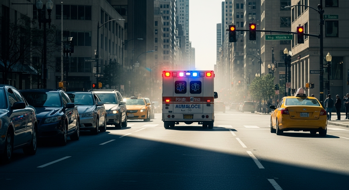 Tình huống xe ô tô trên phố tấp vào lề, nhường đường an toàn cho xe cấp cứu đang hú còi. Đây là ví dụ thực tế về quy tắc giao thông quan trọng, thường xuất hiện trong 60 câu hỏi điểm liệt lái xe ô tô. Tình huống xe ô tô trên phố tấp vào lề, nhường đường an toàn cho xe cấp cứu đang hú còi. Đây là ví dụ thực tế về quy tắc giao thông quan trọng, thường xuất hiện trong 60 câu hỏi điểm liệt lái xe ô tô.